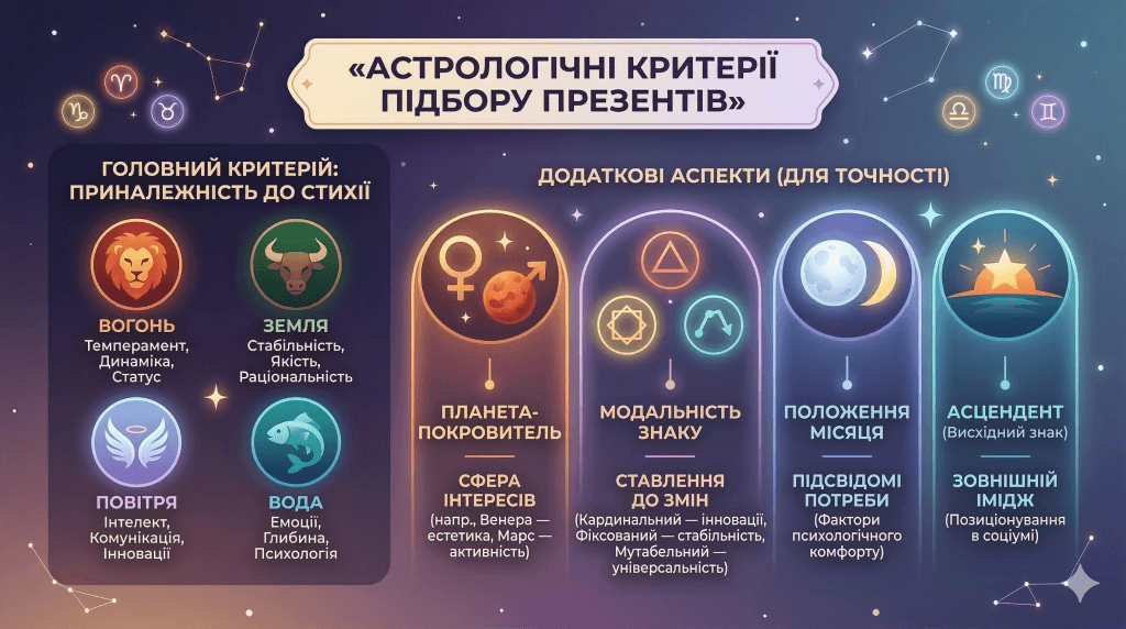Астрологічні критерії підбору презентів
