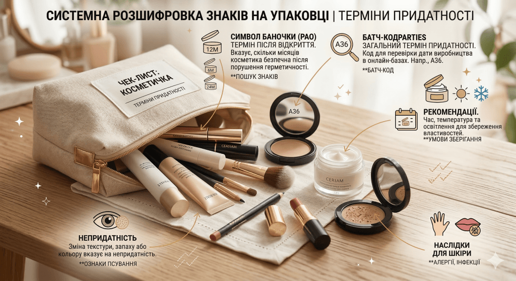 Значення графічних символів та розшифровка знаків на упаковці косметичних засобів