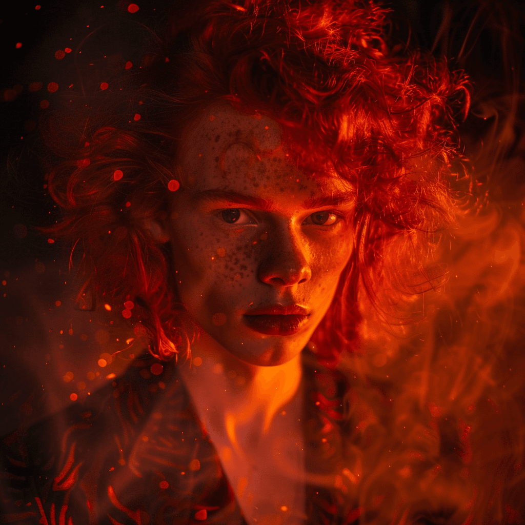 Крута картинка для аватарки: Овен у вогняній естетиці з іскрами та димом.