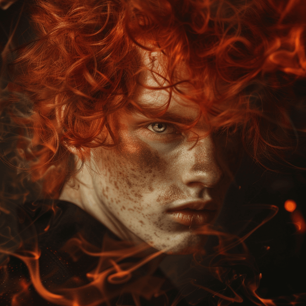 Крута картинка для аватарки: Овен у вогняній естетиці з іскрами та димом.