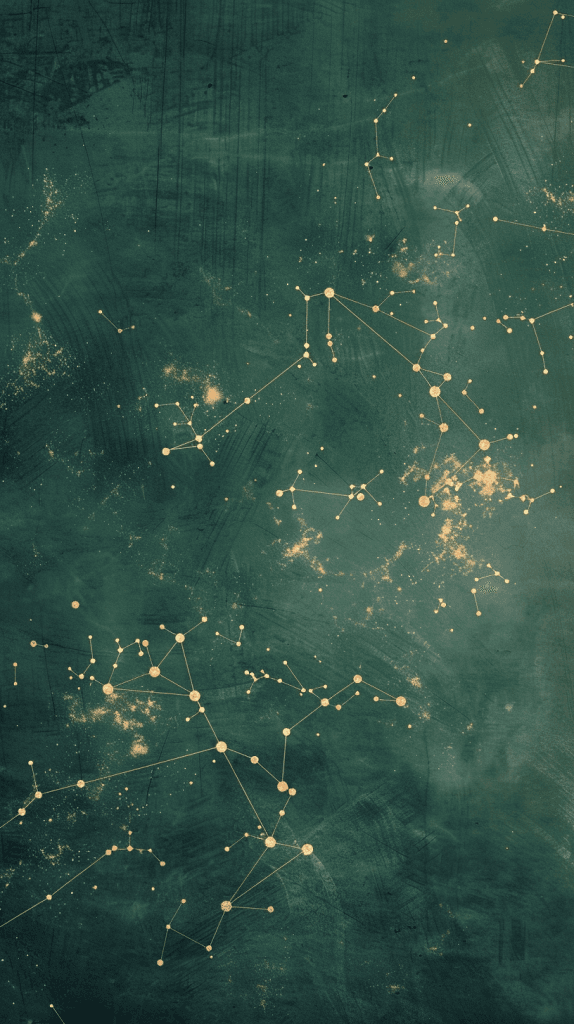 Мінімалістичні космічні шпалери на телефон: сузір'я Тельця золотими крапками на ніжному шавлієвому тлі.