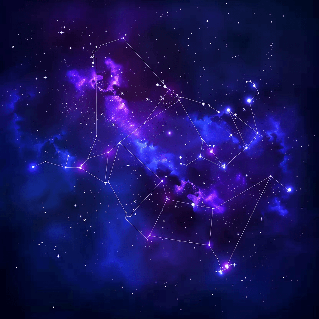 Загадкове зображення космічного сузір'я Овна на аватарку на фоні нічного неба.