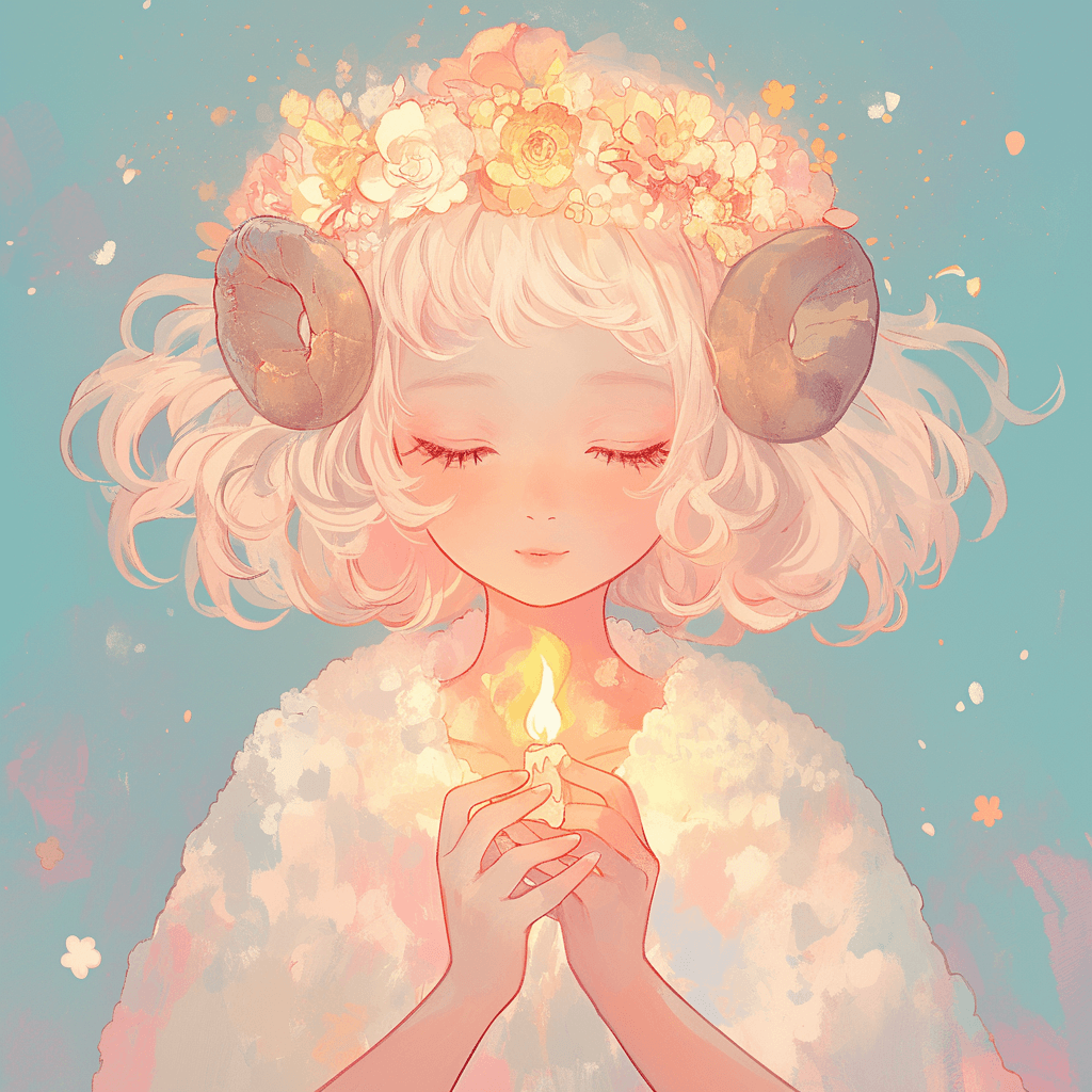 Мила намальована картинка зі знаком зодіаку Овен: ідеальний варіант для дівчат на аву.