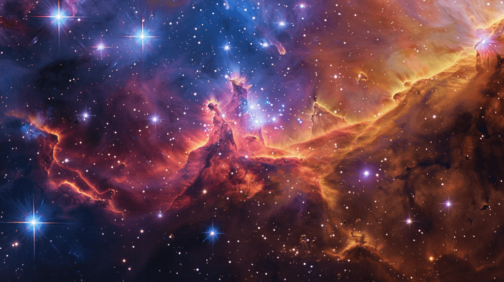 Астрономічне фото сузір'я Тельця у глибокому космосі з яскравою зіркою Альдебаран та Плеядами.