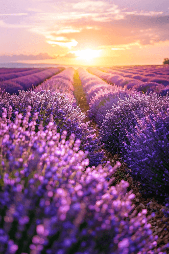 гарні фото літо для шпалер телефону — лавандове поле фіолетові ряди шпалери телефон