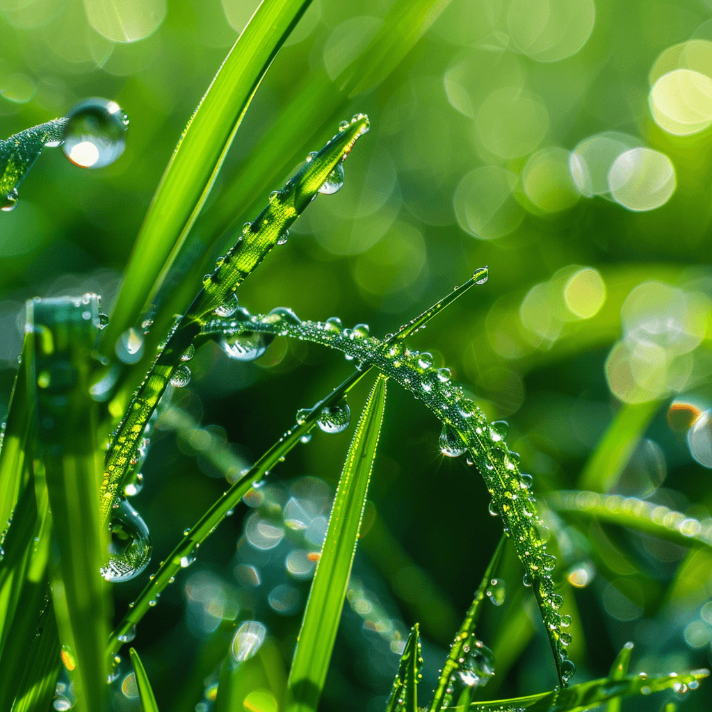 картинки доброго літнього ранку красиві — роса трава крупний план ранок літо краплі