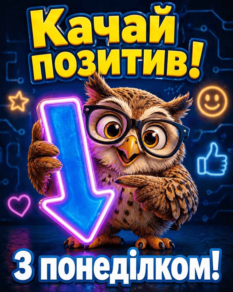 Скачати безкоштовно смішні картинки про понеділок з мудрою совою