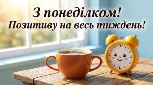 Смішні картинки з добрим ранком понеділка та чашкою кави