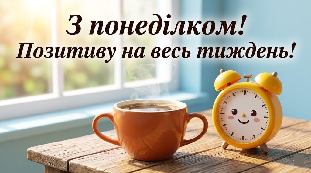 Смішні картинки з добрим ранком понеділка та чашкою кави