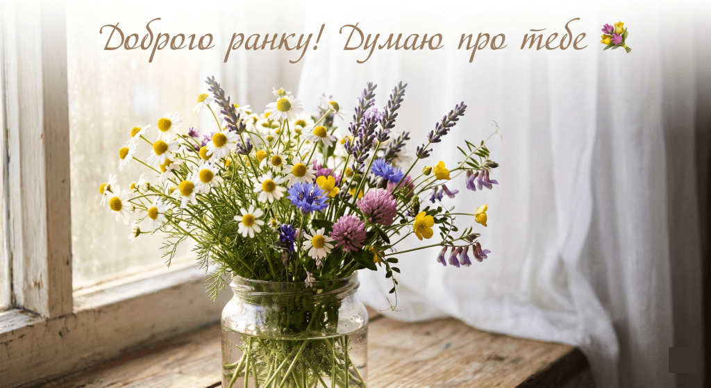 картинки доброго ранку з квітами природа — польові квіти букет ваза ранкове побажання Viber Telegram