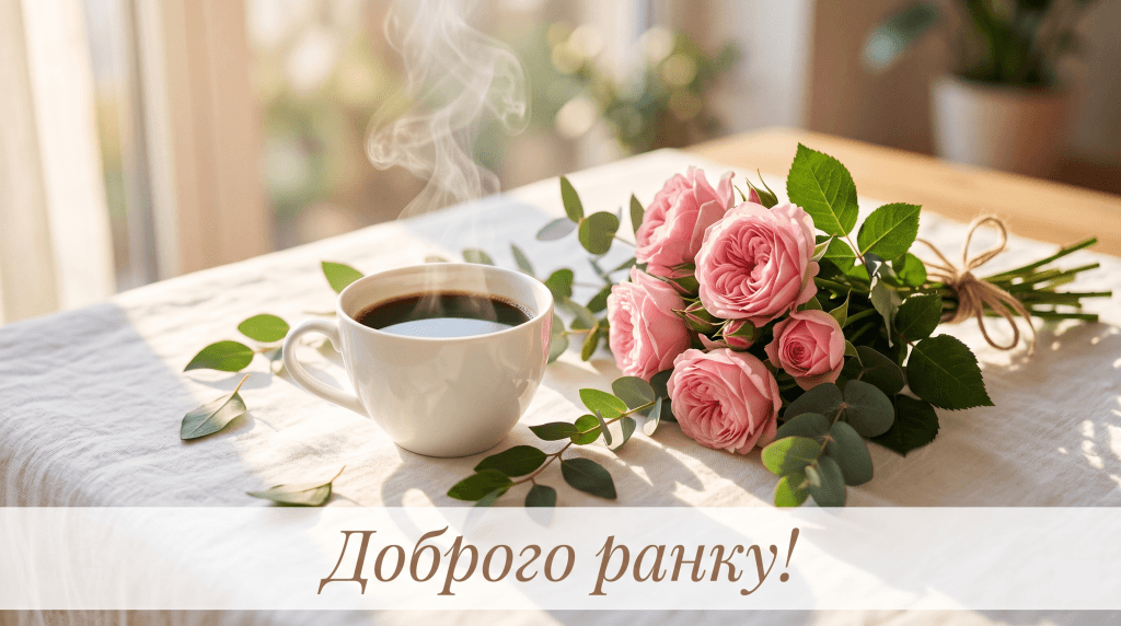 картинки доброго ранку красиві українською — кава квіти ранкове світло скачати безкоштовно головна