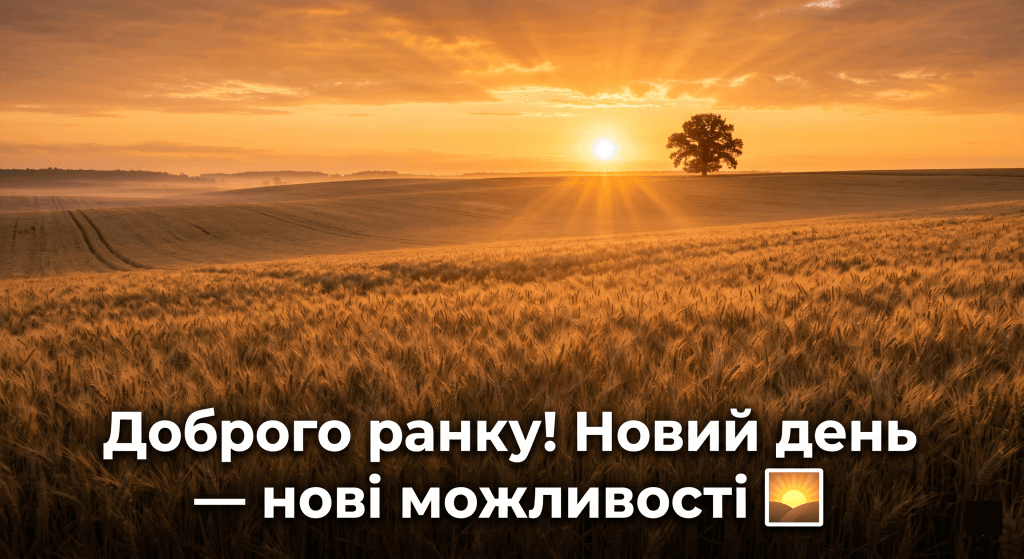 фото доброго ранку сонце природа літо — схід сонця пшеничне поле Україна надихаюча картинка