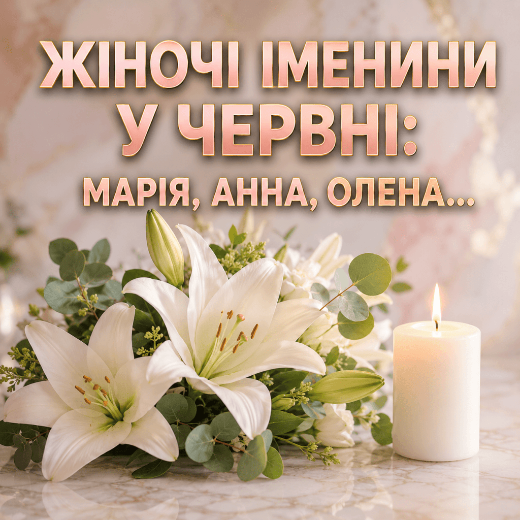 Елегантний натюрморт без людей з білими ліліями та запаленою свічкою, що символізує жіночі дні ангела в червні.