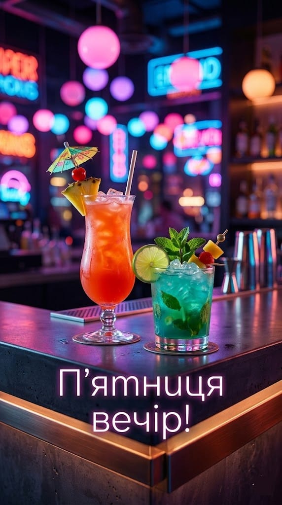 П'ятниця вечір картинки прикольні з яскравими коктейлями