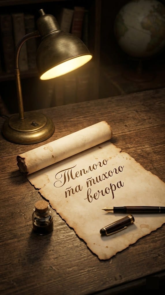 Теплі слова на вечір картинки з вінтажним листом та чорнилом