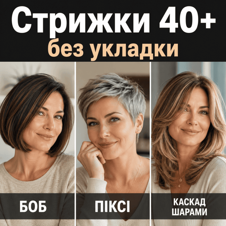 Омолоджуючі стрижки після 40 років які не потребують укладки — фото стильних зачісок на красивих жінках.