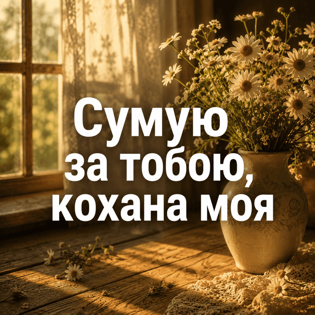 Чуттєва картинка сумую за тобою кохана моя у теплих променях вечірнього сонця.