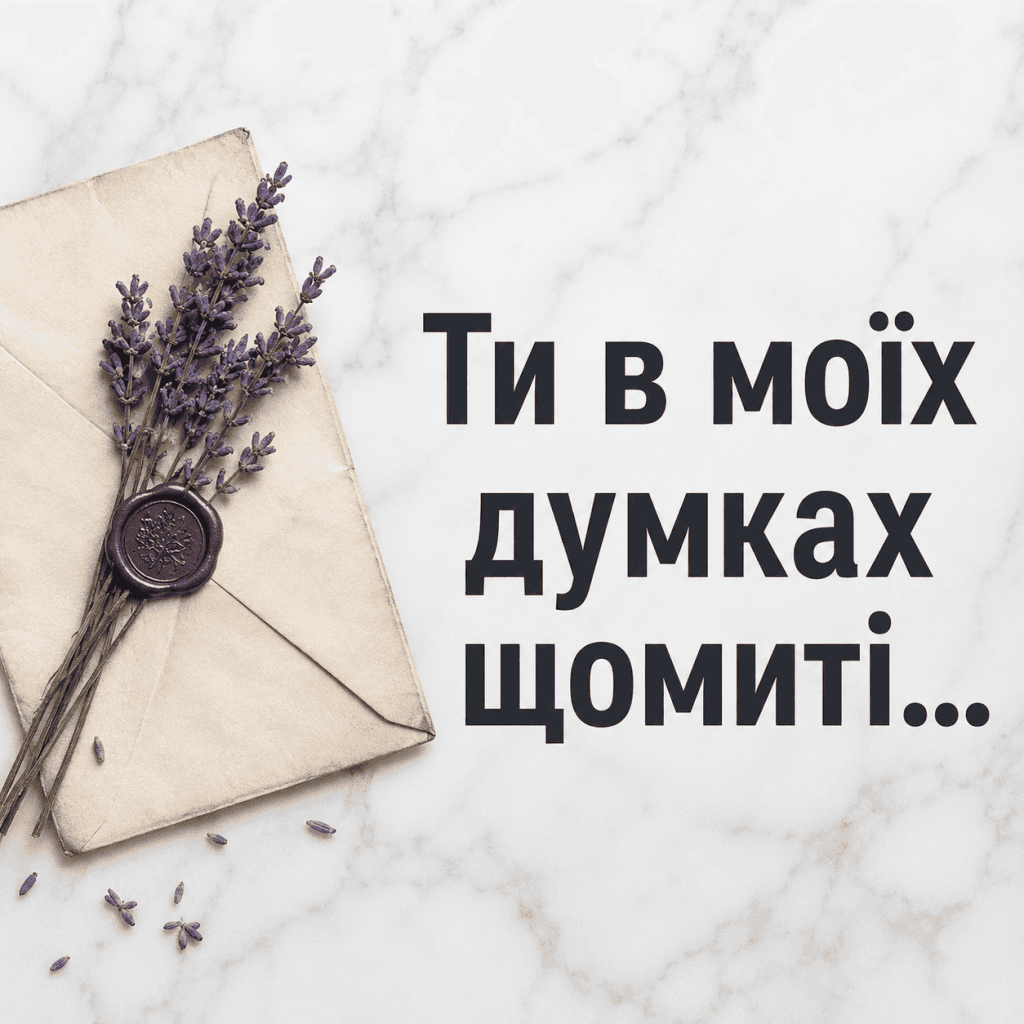 Естетична картинка з романтичним написом як основа під короткі вірші про кохання.