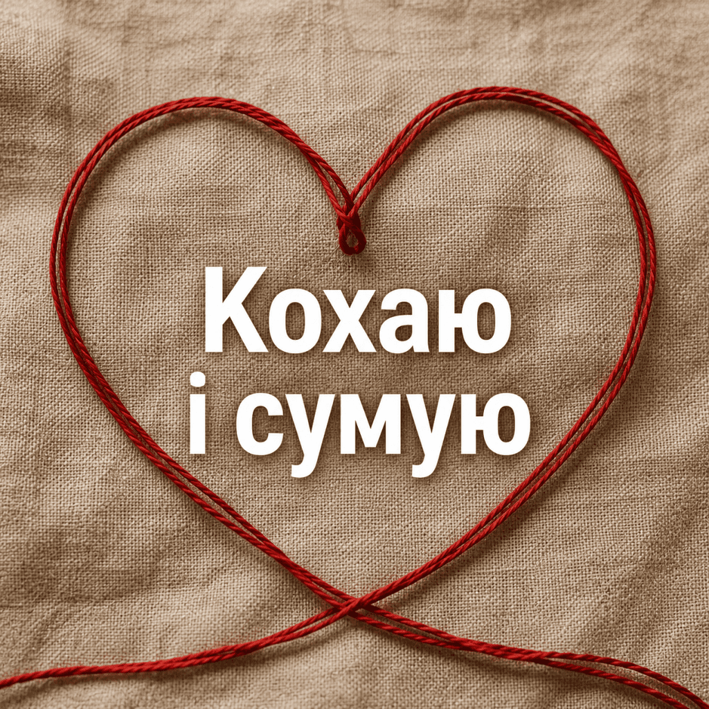 Романтична картинка з написом кохаю і сумую для близької людини.