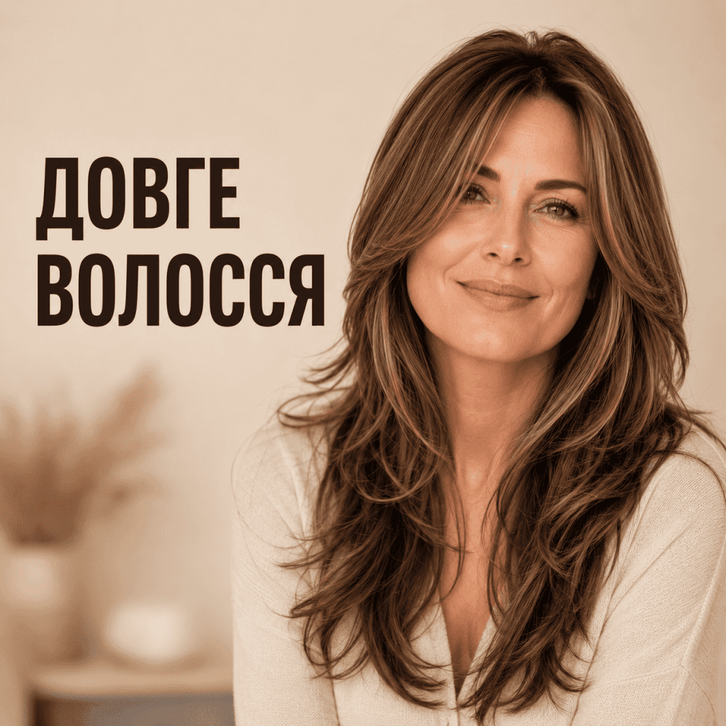 Довгі стрижки з градуюванням шарами, які візуально молодять жінок після 40 років.