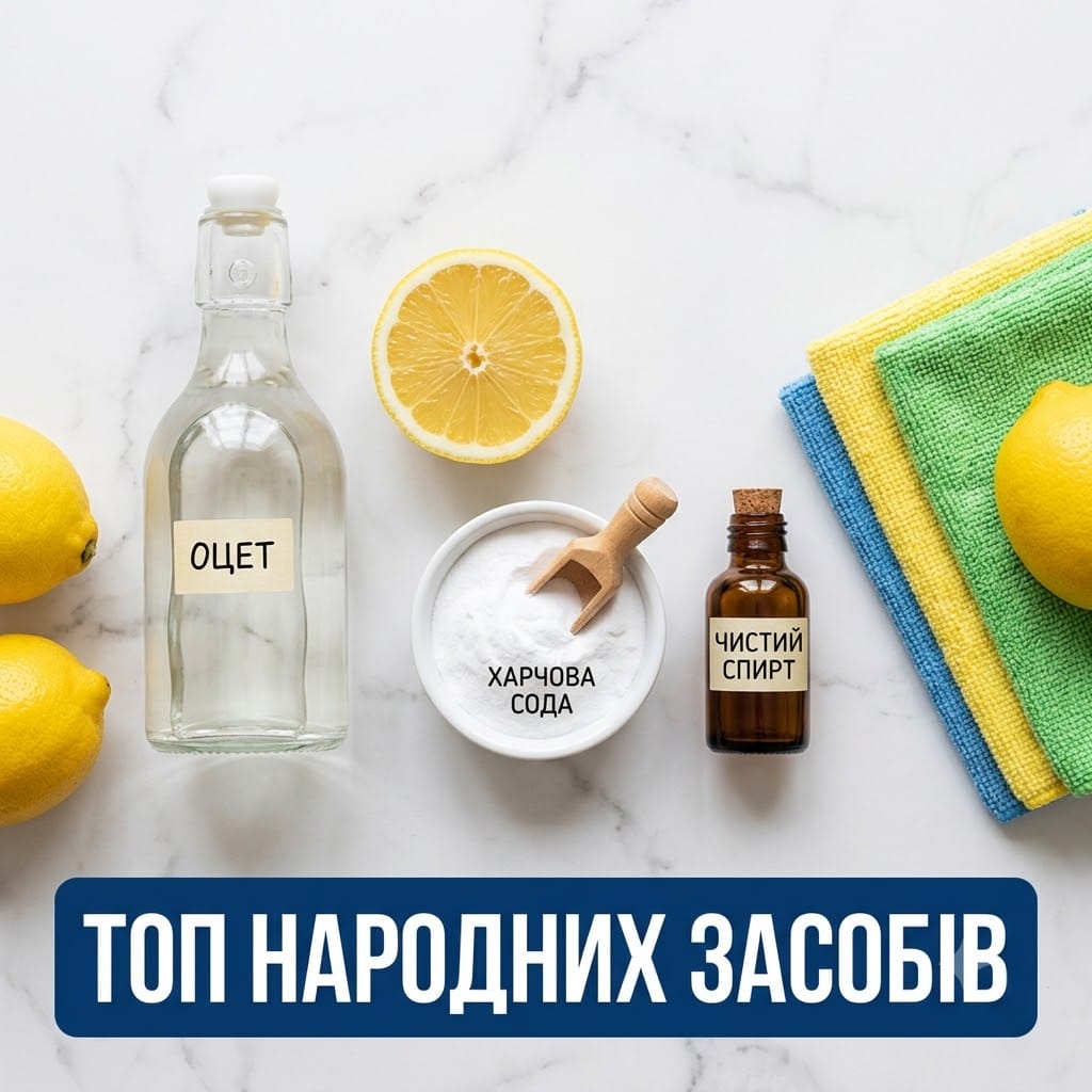 Домашні та народні засоби для миття вікон: оцет, нашатир, сода та мікрофібра