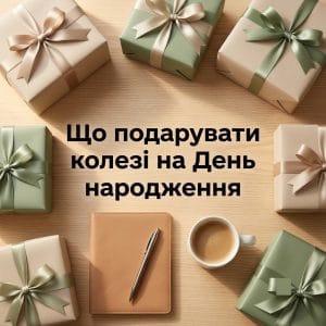 Стильні подарункові коробки, планер та кавова чашка на світлому дерев'яному столі.