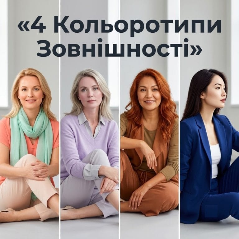 Чотири жінки з різними кольоротипами зовнішності весна літо осінь зима