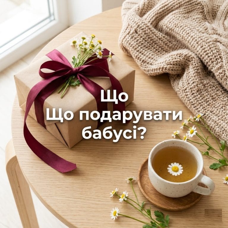 Затишний подарунок бабусі на День народження з квітами та теплим пледом